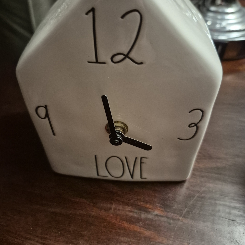 Rae Dunn White Ceramic House Clock